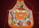 Kuchyňská zástěra bavlna - Veselá zelenina oranžová