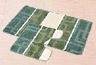 Koupelnová souprava - Zelená geometrie - 60x100 cm + 60x50 cm